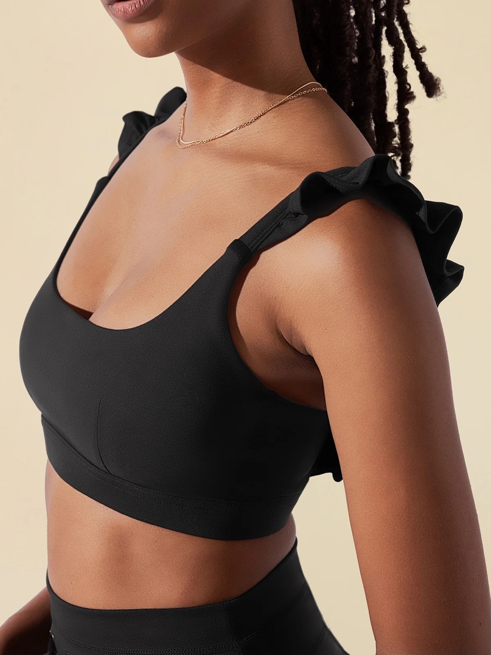 NEW POPFLEX Romance Ruffle Bra Black XS